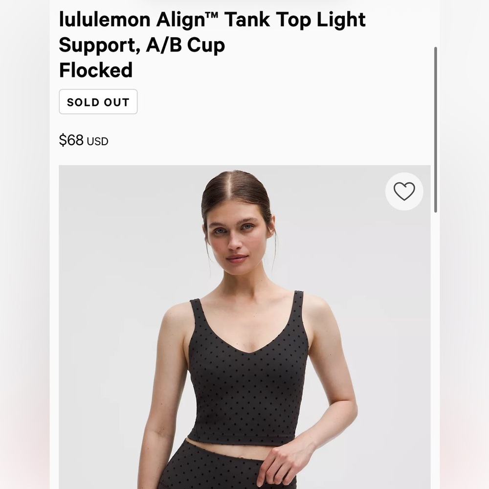 lululemon align tank black flock polka dot